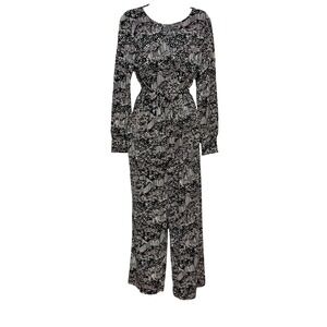 Popsugar Abstract Elevated Casual Jumpsuit Womens M Monochrome Polished Look